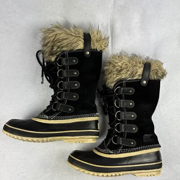 Sorel Boots Joan of Arctic Tall Winter Size 6 Waterproof Faux Fur Brown Tan Snow - Picture 3 of 6